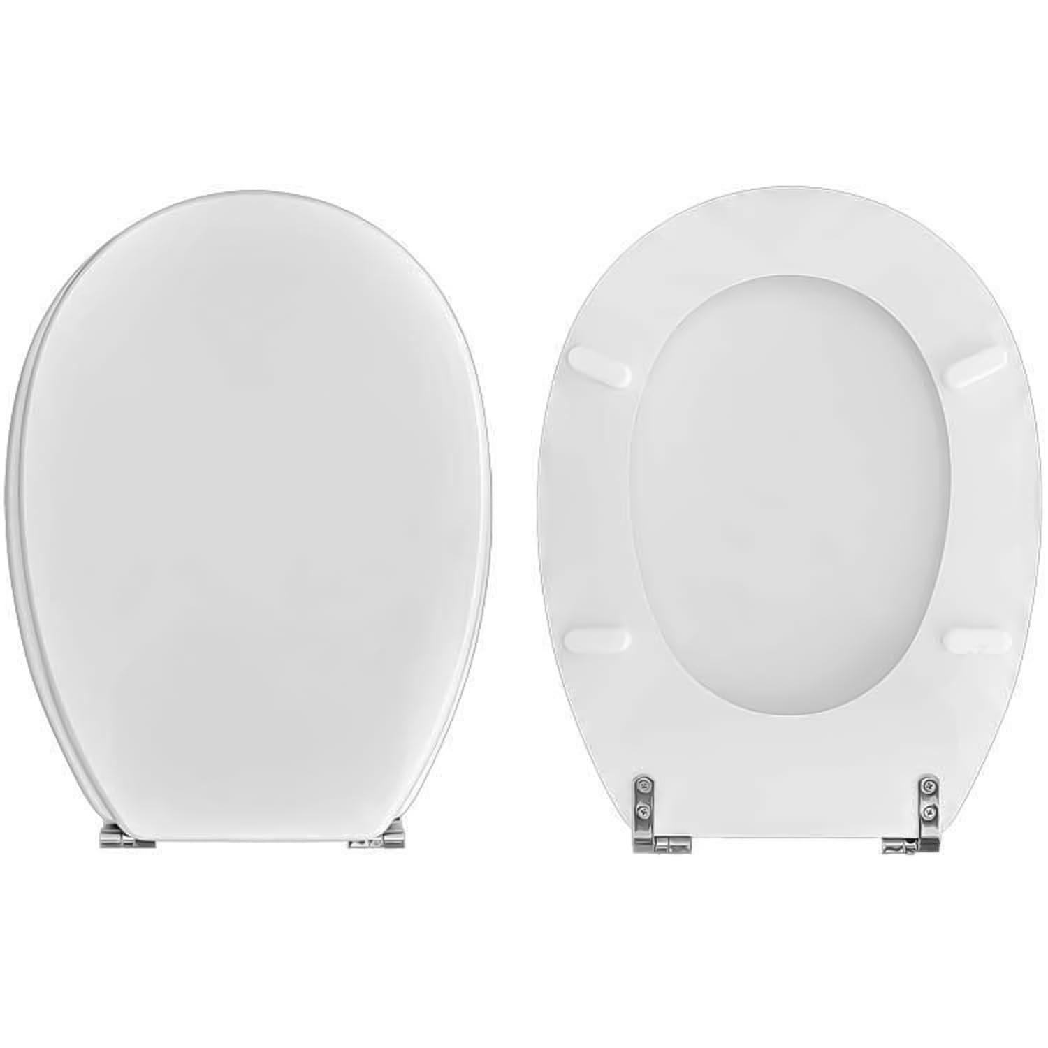 Copriwater Pozzi Ginori PIEMONTE Come Originale Tavoletta Wc In Legno Rivestito Di Resina Poliestere Con Cerniere IN ACCIAIO INOX Asse Wc MADE IN ITALY (BIANCO CLASSICO)