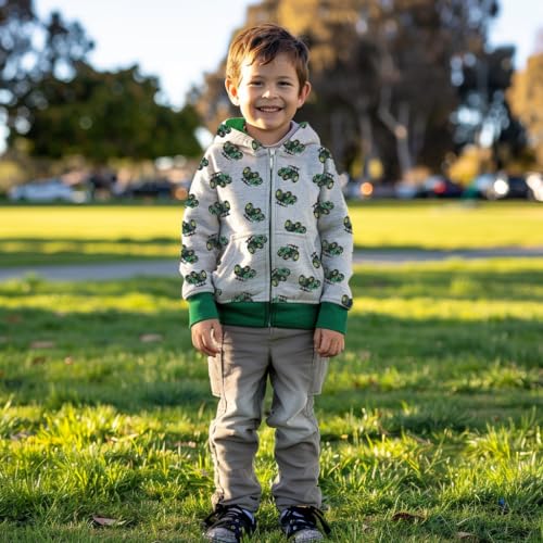 DDSOL Boy Zip-up Jacket Toddler Zipper Hoodie Hooded Sweatshirt Light Winter Fall Outwear 2t-7t2