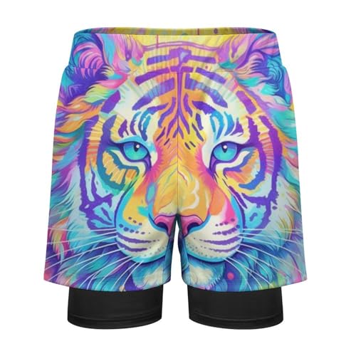 Men's Swim Trunks Watercolor Cats Drawing Quick Dry Board Shorts4