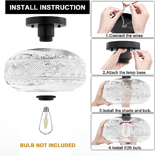 Lámpara colgante de interior vintage de vidrio esférico para renovar techos oscuros 5