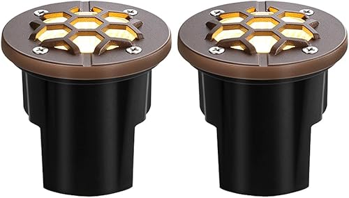 Luces LED de paisaje de 12 W en tierra, bajo voltaje 12-24 V CACC, luz exterior de 3000 K, parte superior rallada antirreflejo, luz de aluminio