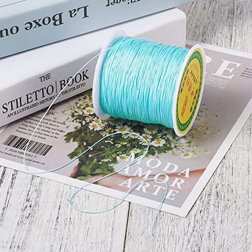 Craftdady 100yards 0.8mm Nylon Cord Braided Beading Thread Chinese Knotting Macrame Rope Cord String for DIY Bracelet Necklace Jewelry Making Pale Turquoise - Image 2