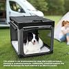 Lesure Shown on TODAY Show Soft Collapsible Dog Crate - 26 Inch Portable Travel Crate for Small Dogs Indoor & Outdoor, 4-Door Foldable Pet Kennel with Mesh Windows, Black