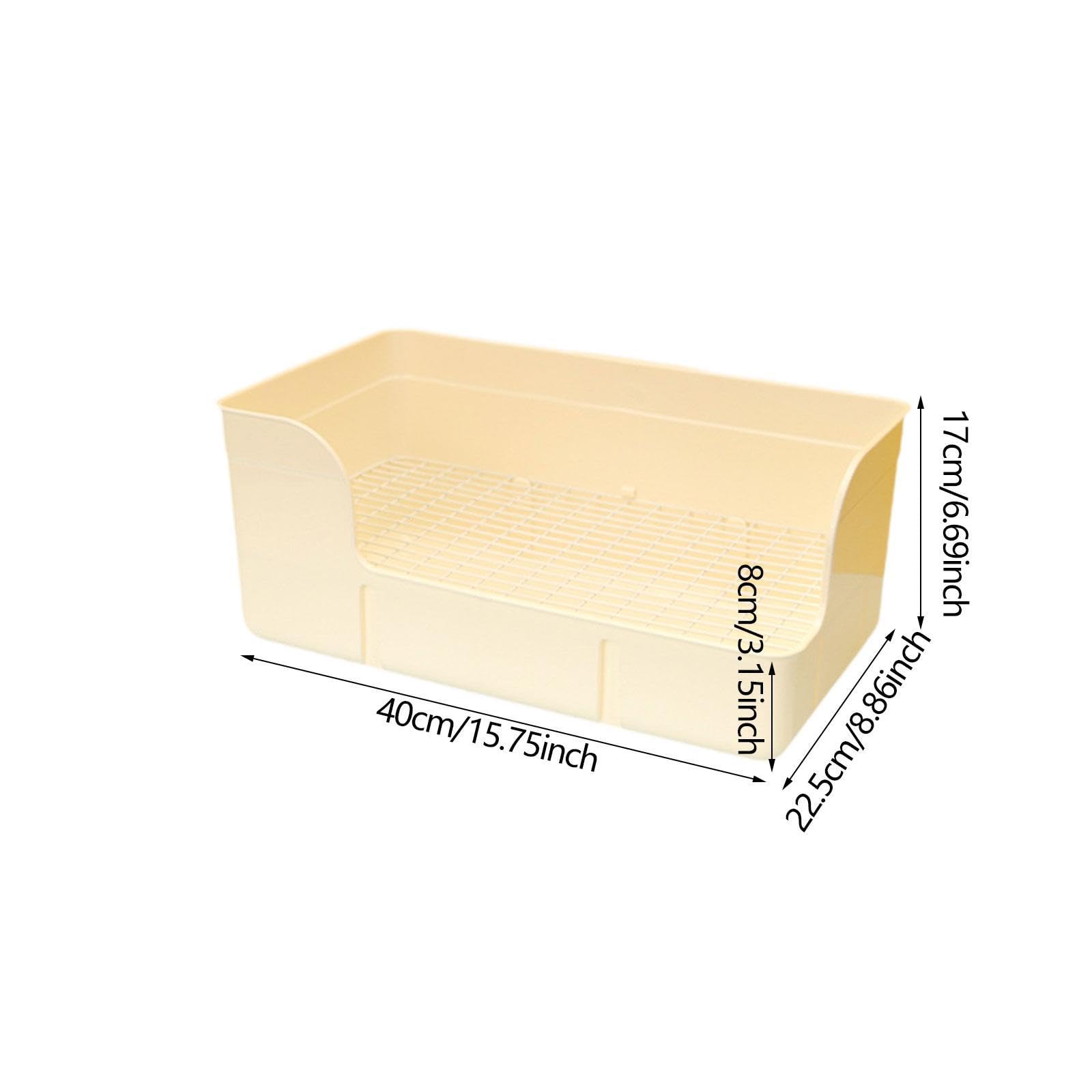 Kaninchen Toilette, Ecktoilettenbehälter für Kleintiere im Käfig, Beige