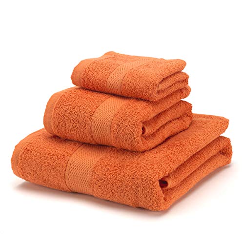 Boncasa - Lot de 3 serviettes 100 % coton peigné (non régénéré) - Qualité Ring Spun - Toucher...