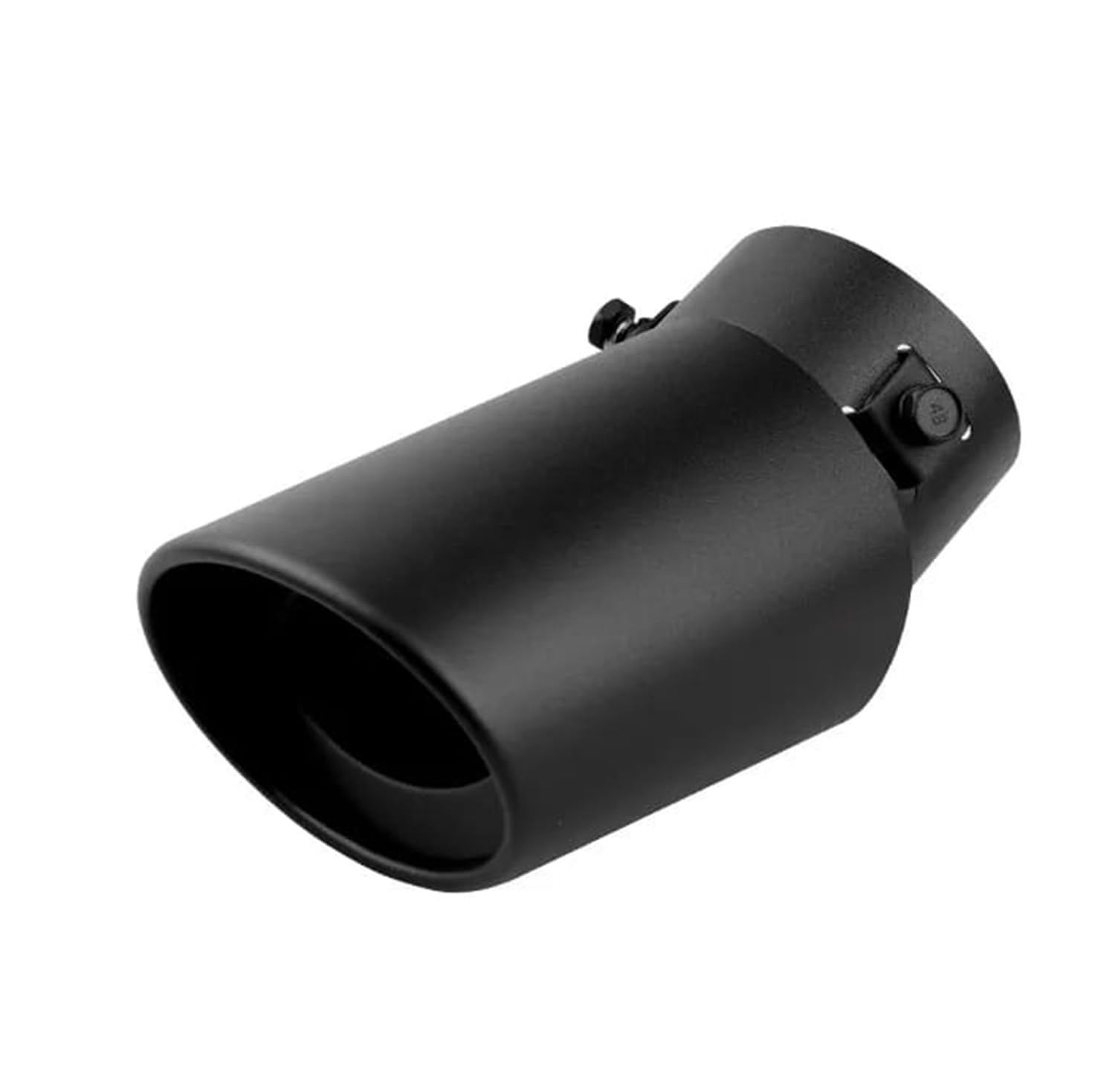 Dartler Car Exhaust Tail Muffler Tip Show Pipe 60mm, Curved Oval, Stainless Steel Universal Fit (Black, Black bent)-image-3