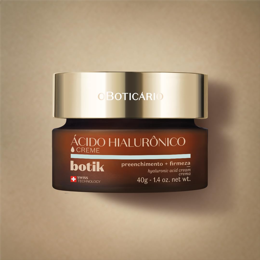 O Boticário Botik - Crema viso con acido ialuronico, riempie le rughe, aumenta la compattezza della pelle e la pelle morbida e riposata, 40 g