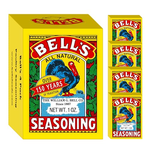 Bells All Natural Seasoning 1 oz Box Classic Salt-Free Poultry Blend Gluten-Free Kosher Non-GMO (Pack of 4)