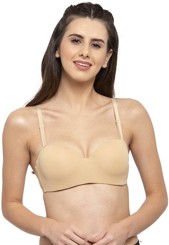 Womens Everydays Padded Underwired Demi Cup Pushup Bra Comfort Tshirt Beige 30-picture-44