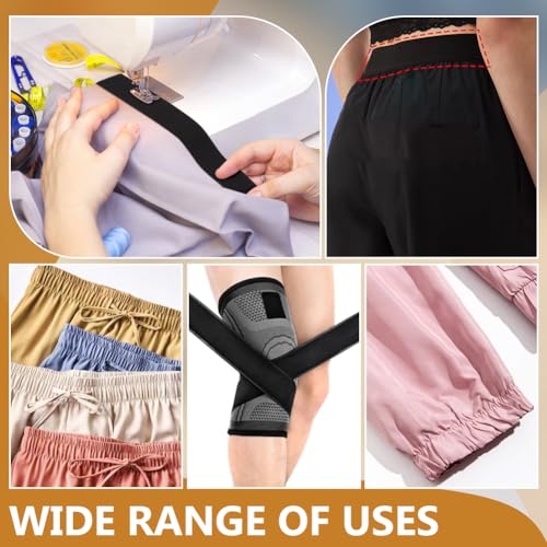 Bande élastique en peluche noire de 10m ruban plat polyester pour projet de couture