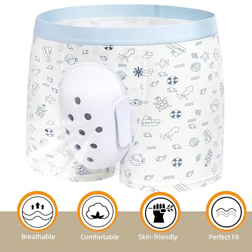 WEEOATAR Circumcision Underwear Protective Foreskin Surgery Boxer Briefs, Circumcision Kit Post-surgery Underwear with Protective Cover to Reduce Friction for Men (Dark Blue, 2XL)2