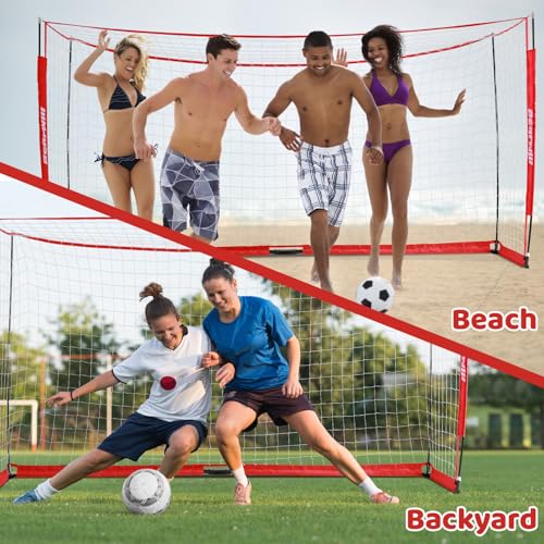 Soccer Goal, 12X6FT Soccer Net Easy Setup, Portable Soccer Goals for Backyard with Upgraded Collapsible Metal Base, Outdoor Indoor Soccer Goal Net for Practice with Carry Bag