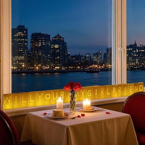 Image of Will You Be My Girlfriend Sign - Will You Be My Girlfriend Proposals Light Up Letters with Roses, Romantic Decorations Special Night, Valentines Day Brithday Celebrations