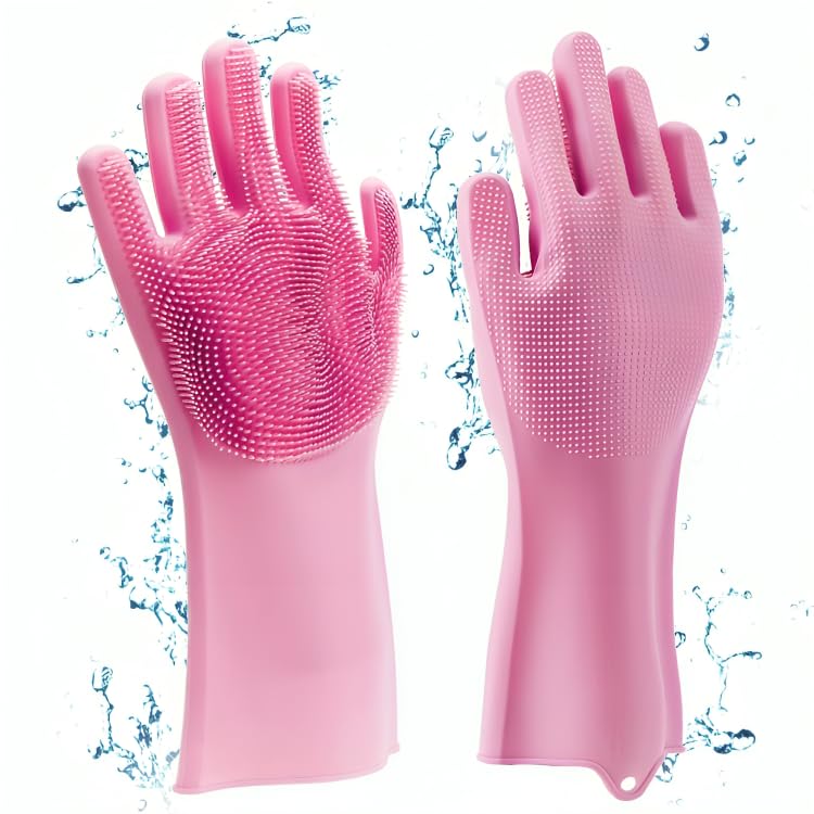 A-Mark Collections Gloves Magic Silicone Dish Washing Gloves, Silicon Cleaning Gloves, Silicon Hand Gloves for Kitchen Dishwashing and Pet Grooming, Great for Washing Dish, Car, Bathroom (B0CPCZMT8R) Amazon Price History, Amazon Price Tracker
