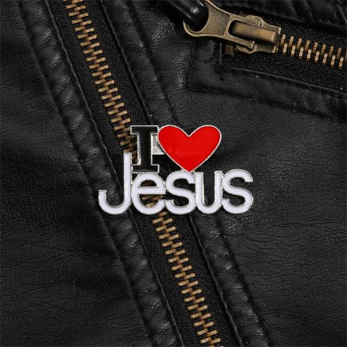 Image of I Love Jesus Brooch Pin Set Religous Christian Enamel Lapel Pin for Backpacks Lapel Pins Bedge Brooches Pins for Bags Hats Caps Clothes Vest Jackets