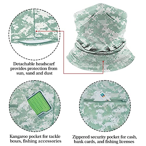 Riverruns UPF 50+ Fishing Hoodie, Sun Hooded Shirt, Sun Protection Long Sleeves Shirt for Men4