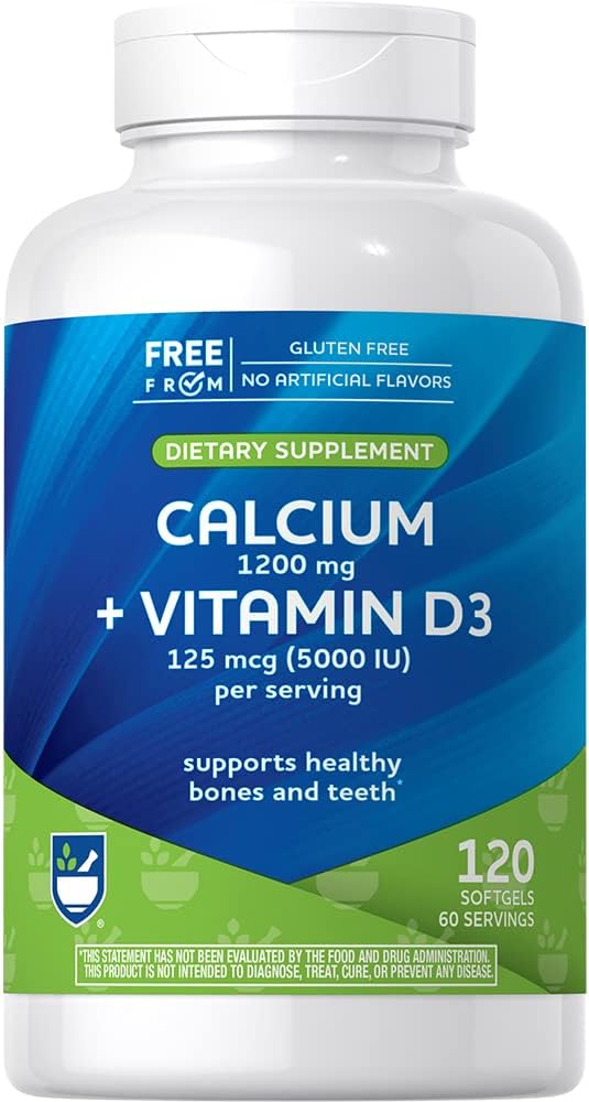 Rite Aid Calcium + Vitamin D3 Softgels, 120 Count, to