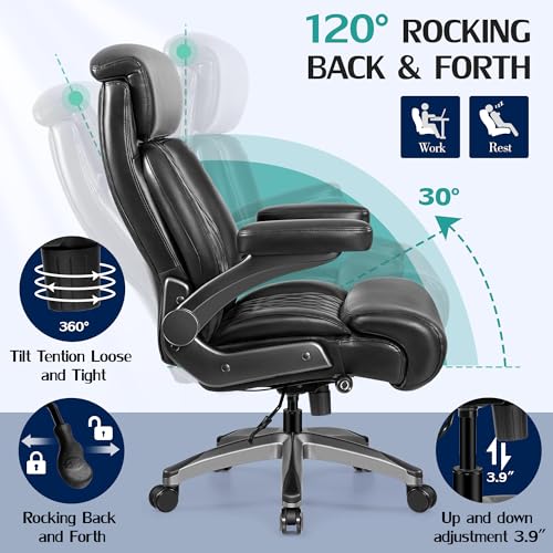 HeroSet 500lb Executive Office Chair with Lumbar Support thumbnail 8
