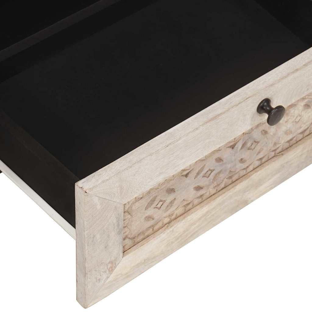 Mobile TV con cassetti, bianco, 80 x 33 x 46 cm, in legno, mobile multimediale a parete con ripiani, mobile basso moderno per soggiorno, home theater, archiviazione TV, ricevitore, DVD