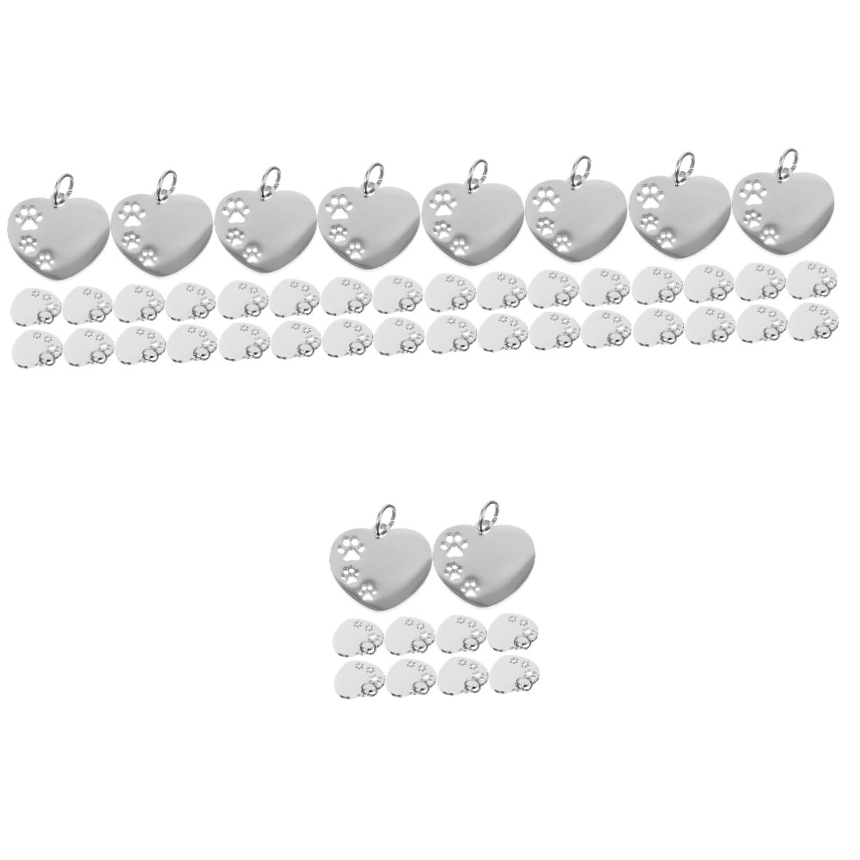 BESPORTBLE 50 Pièces Pendentif Plaque d'identité Pendentif Acier Inoxydable médaille personnalisée étiqueter Animal de Compagnie étiquette de nom de Collier de étiquettes pour Chiens