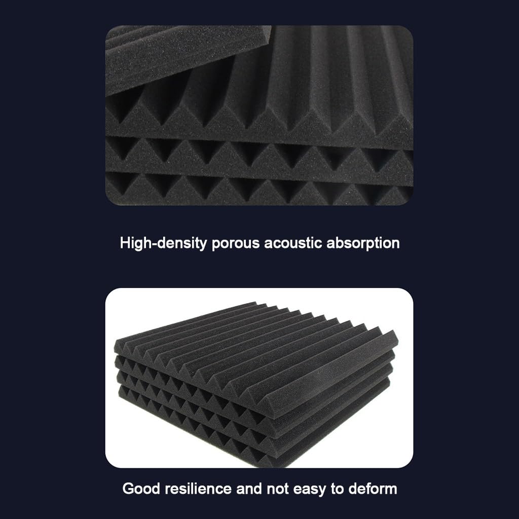 Set Di 6 Pannelli Acustici Da Parete Insonorizzanti In Schiuma Ad - Foto 3