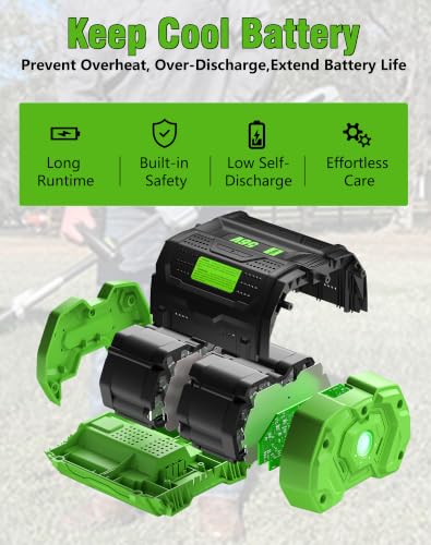 Image of 10.0Ah Battery Replacement for EGO 56V Battery BA2800T BA4200T 2Pack | Compatible with EGO 56 Volt Batteries BA1400T BA5600T BA7620T Power+ Tools