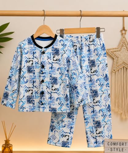 Image of 3BROS BodySuit /Dress for Boys /Girls Full Pajama & Casual Full Sleeves Night Suit Top Combo Kids Set