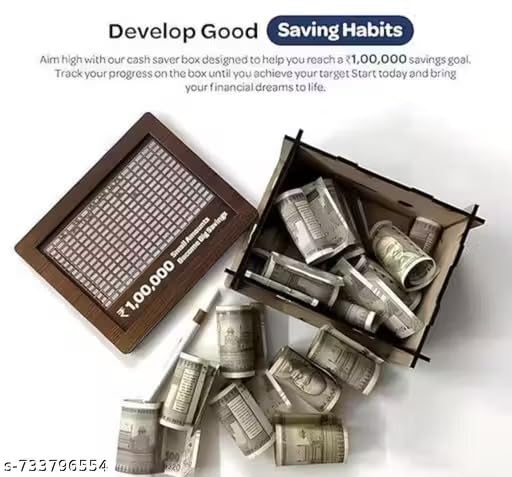 Image of Wooden Money Bank, Piggy Bank for Kids, Wood Material, Coin Saving Box (1,00,000 Money Bank)