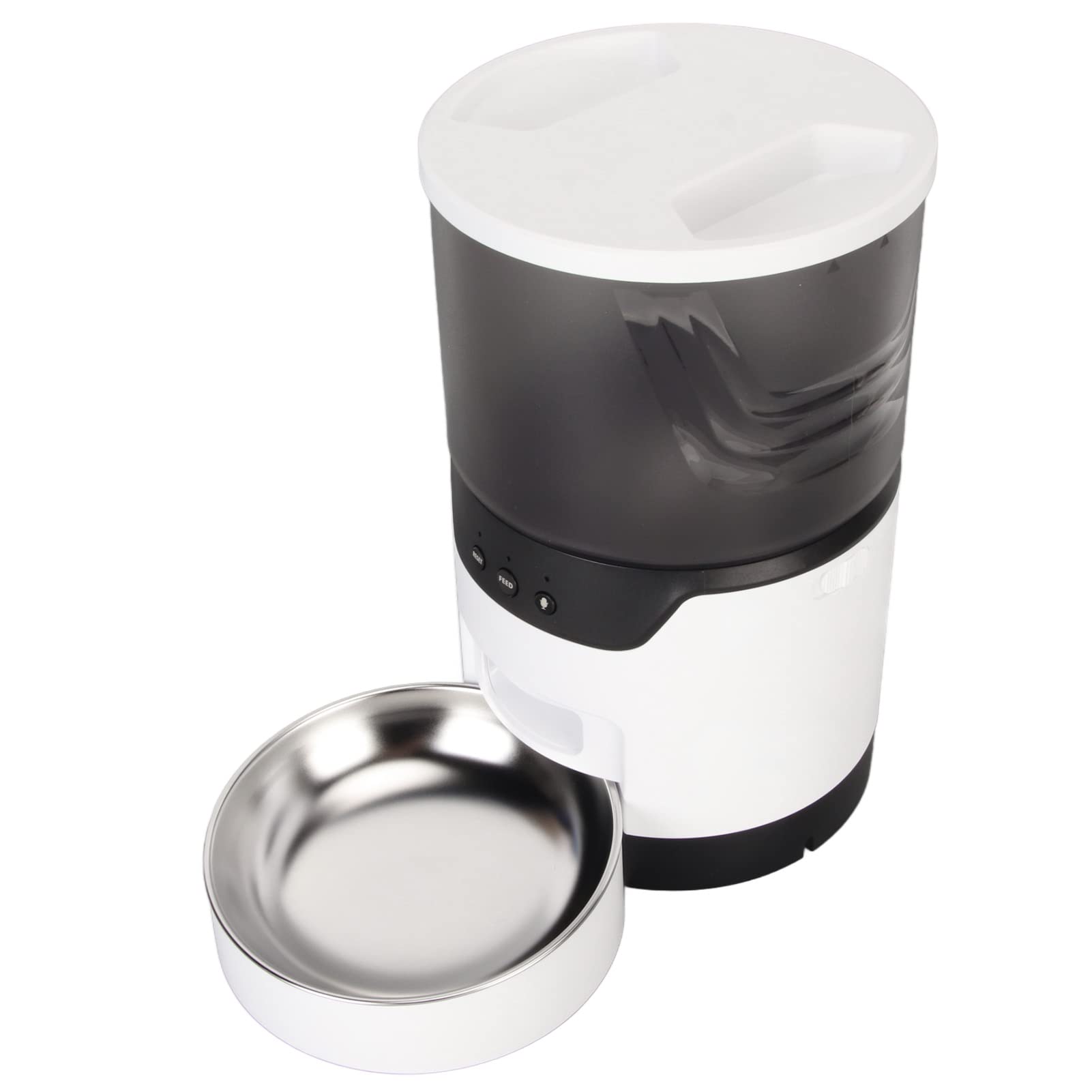 Alimentador Automático para Gatos, Dispensador Inteligente de Comida para Mascotas con Aplicación, Control por Voz, Grabadora para Gatos y Perros, Acero Inoxidable 304, Capacidad de 3L