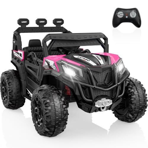Image of ANPABO 24V Ride On Toys for Kids w /Remote Control, 4WD /2WD Switchable, Pink