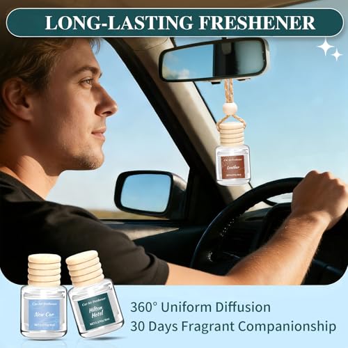 Image of 6 Pack Premium Car Air Freshener, Luxury Diffuser Set | Long Lasting Hanging Executive Vehicle Interior Decor Scent Unisex