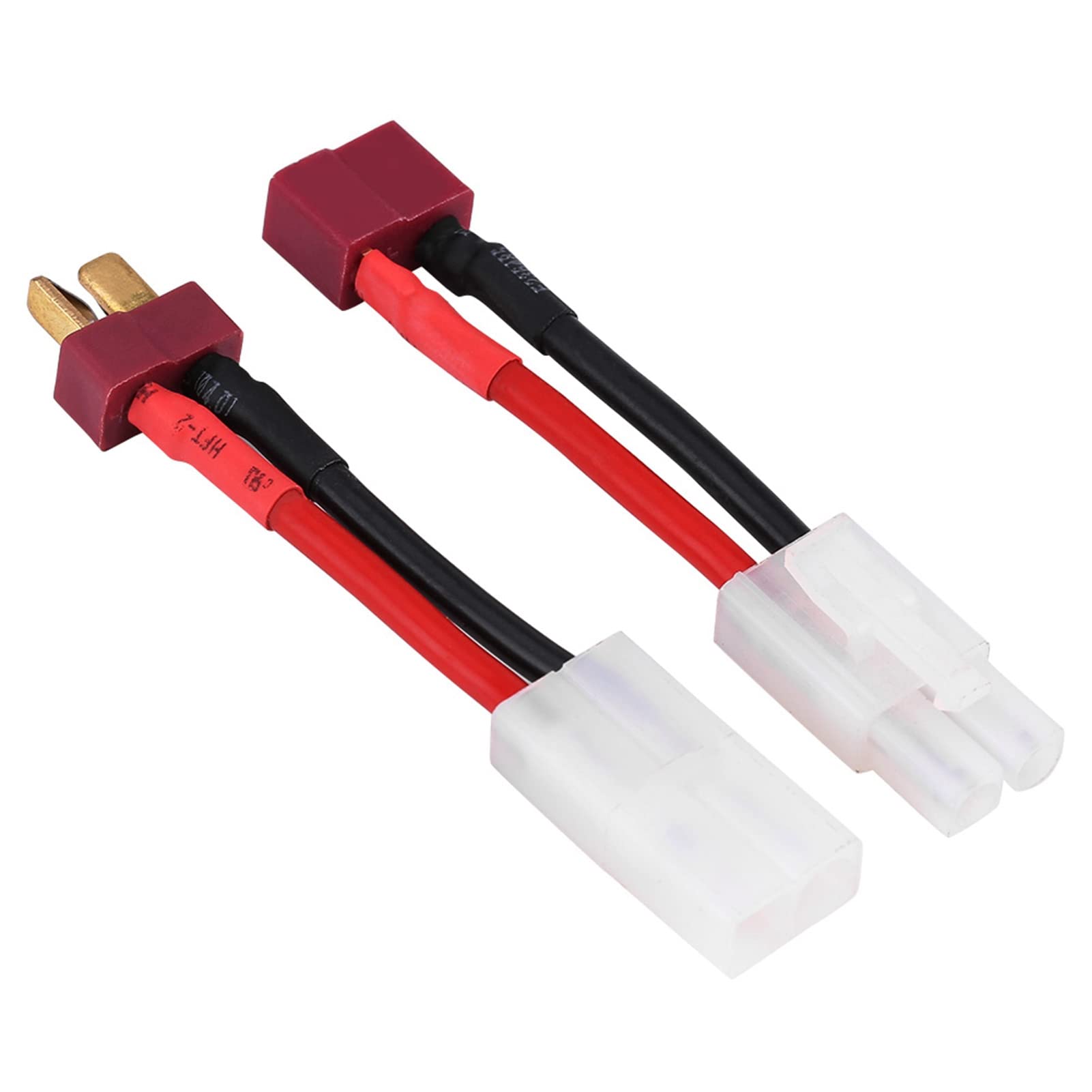 Yosoo Health Gear T Plug Cable Connector for Tamiya, T Style Deans Adapter Stecker, T-Plug Female Male Connector Adapter 2Pcs/Set, 14 AWG Wire Cable RC Accessory