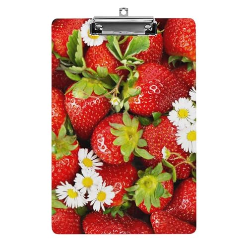 クリップボード A4 縦型 イチゴ柄 いちご 苺 ファイルボード 壁掛け 画板 書きやすい お会計ボード て持ち運びやす 文書整理 文房具 会議パッド 事務用品 メモ 学校 家庭用バインダー