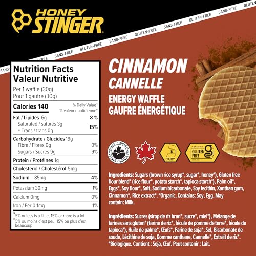 Image of Honey Stinger Gluten Free Waffles - 12-Pack Gf Cinnamon, One Size | baked-goods-waffles
