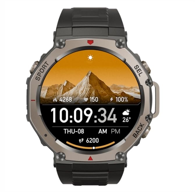 Sekoda GPS Smartwatch, 1.43" Reloj Inteligente Hombre Mujer con Llamadas Bluetooth, Monitoreo Deportivo en Tiempo Real, 170+ Modos Deportivos/SpO2/Pulsómetro, iOS Android (Negro)