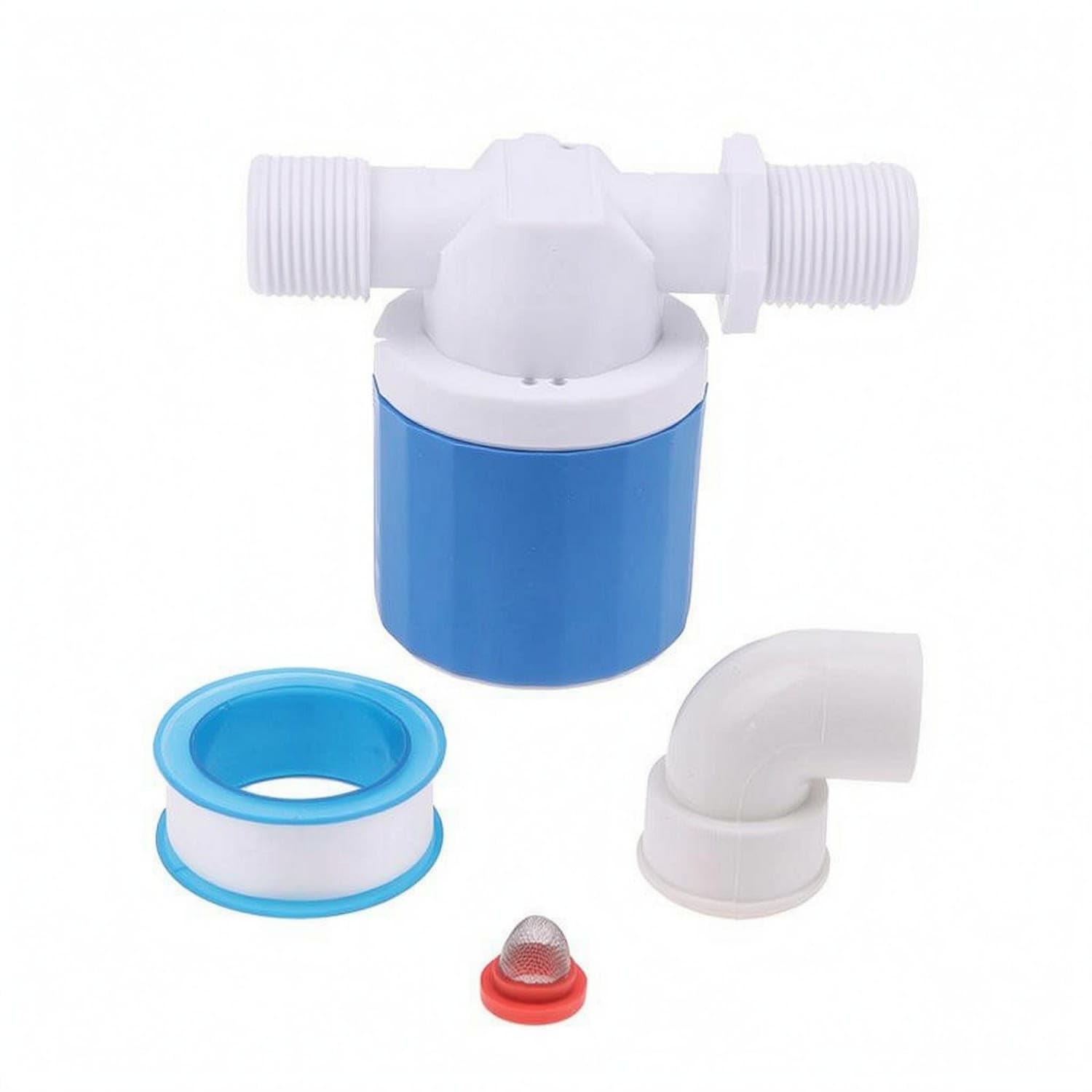 Bnf® Mesh Filter Water Level Buoyant Valve Sealing Gasket 90-Degree Buoyant Valve Elbow Fitting Utility Hardware White and Blue, Dn20, Side Inlet-image-40