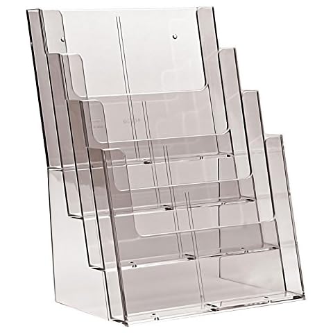 Taymar 4C230 Four Tier Display Stand for A4/DL Leaflets and Brochures - Clear Cover