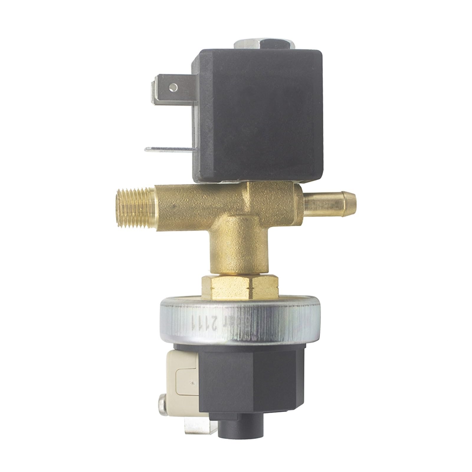 JYZ-3 N/C 2-drożny AC 230V G1/8 mosiężny żelazny zawór elektromagnetyczny z przełącznikiem ciśnienia Combinatio 1 szt