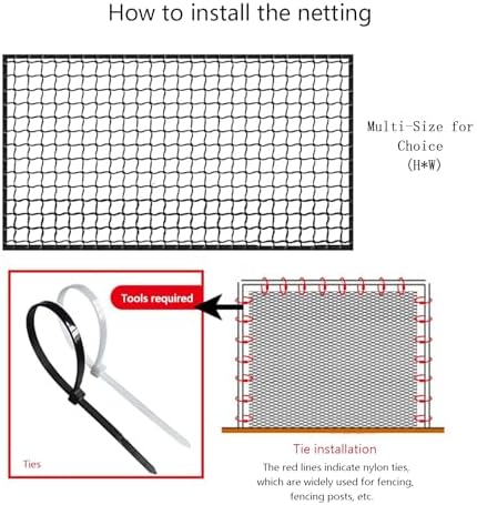 Safety Climbing Net for Balconies & Stairs, Durable Anti-Fall Hanging Netting for Playgrounds, Railings & Loft (1x10m/3x33ft) - Secure Protection for Kids