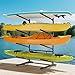 AlloyLake 4-Tier Freestanding Kayak Rack, Pro-Grade Heavy Duty Outdoor Storage for 4 Boats, 440 lbs Max Capacity, Rust-Proof 304 Stainless Steel Hardware (Black)