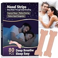 80 Stück Nasenstreifen Gegen Schnarchen, Nose Strips für Besseren Schlaf & Sport, Schnarchreduzierung Nasal Tape für Männer und Frauen (66 x 19 mm)