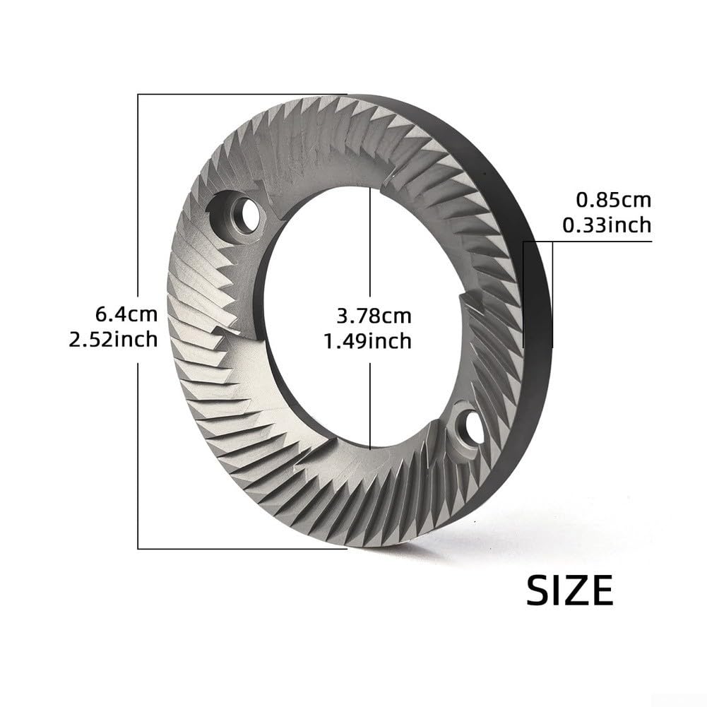 64mm Flachmahlwerk Edelstahl Ersatz für Mazzer Jolly DF64 E37J Präzise Mahlung Espresso Filterkaffee Silber 6,4x3,8cm