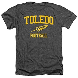University of Toledo Official Football Unisex Adult Heather T Shirt, Charcoal Heather, X-Large