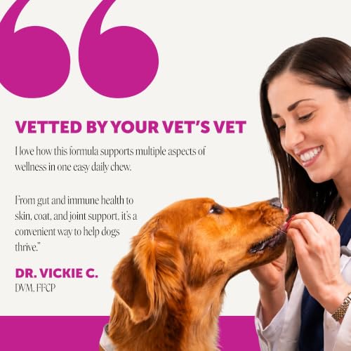 Image of Puppy Vitamins and Supplements Multivitamin Chews - DHA Omega 3 Fish Oil + Probiotics for Growth, Brain Development, Immune Support, Sensitive Stomach, Heart Health (Hickory Bacon, 90 Ct)