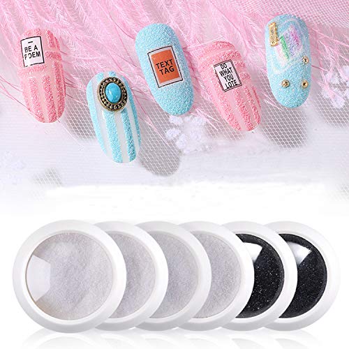 HOMOST Starry Light Glitter Powder Set, 6PCS Shiny Cloth Powder Nail Kit, Starter Gel Nail Polish Manicure DIY Kit