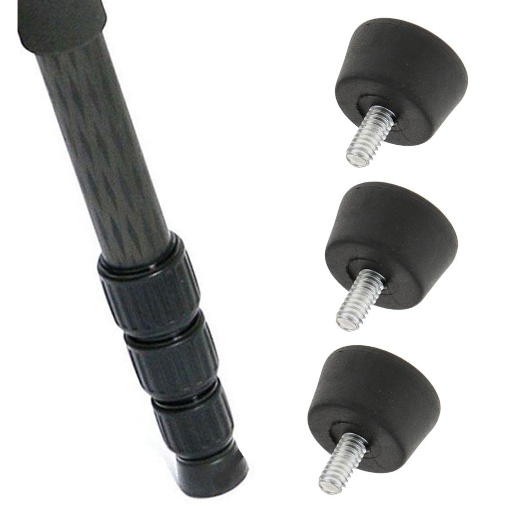 3X Pieds de Trépied à Filetage de Vis 1/4 ", Monopode en Caoutchouc pour