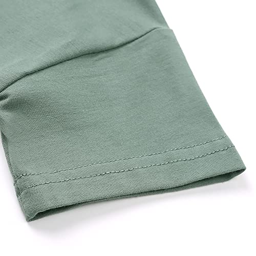 Image of KISBINI Toddler Kids Plain Short Sleeve T-Shirt and Shorts Set Unisex Cotton Summer Outfit Clothes for Little Boys or Girls