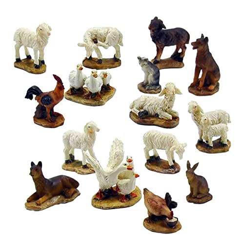 Set 15 pz animali piccoli da presepe in pvc