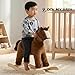 Rock My Baby Rocking Horse, Dark Brown Horse Rocker for Toddlers 18M+, Plush Ride on Horse Toy with Realistic Sound,Soft Stuffed Filling, CPC Certified