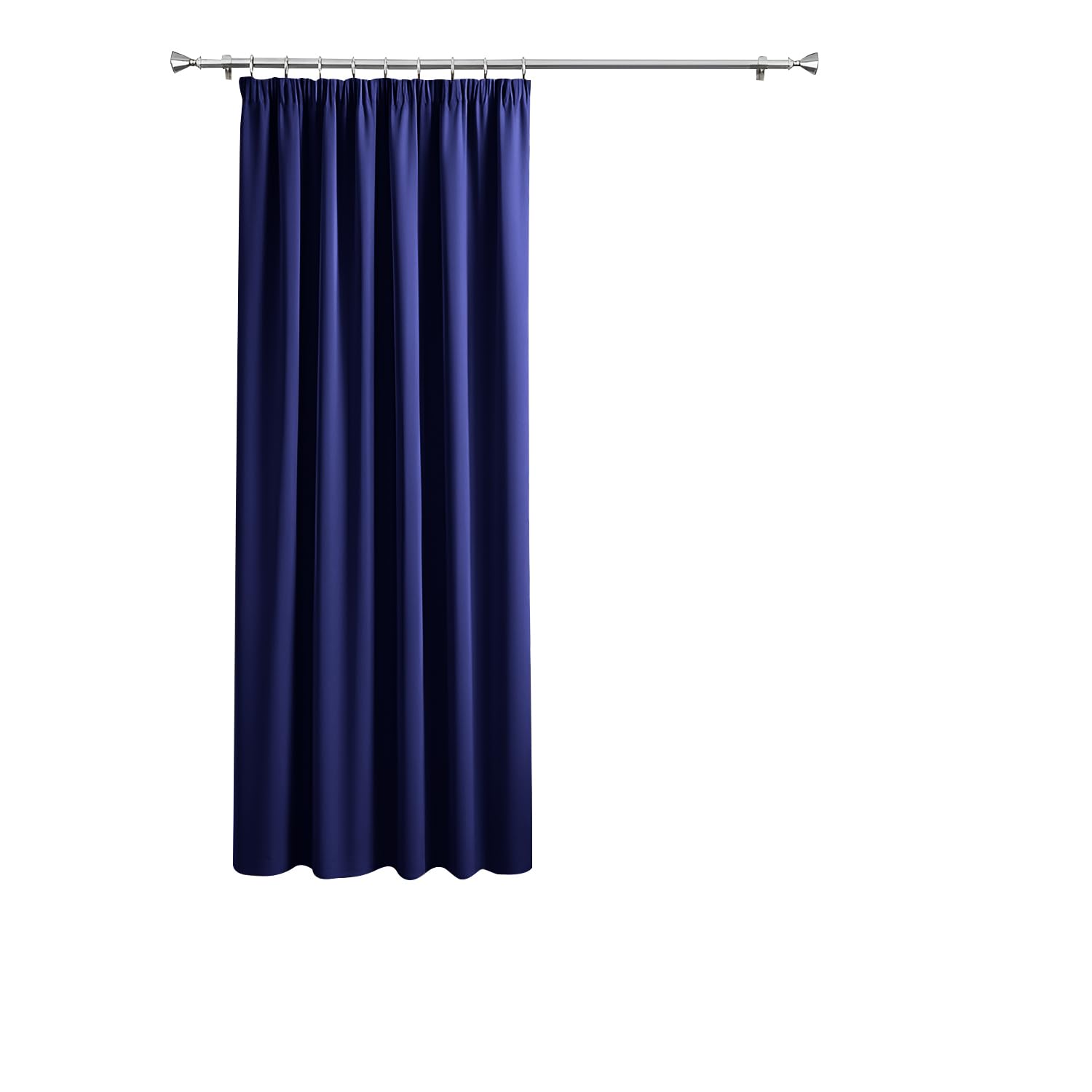 Imperial Rooms Blackout Pencil Pleat Curtains for Bedroom 66x84 Inch Drop Navy Curtain Thermal Insulated Door Curtain, 1 Panel with Tieback